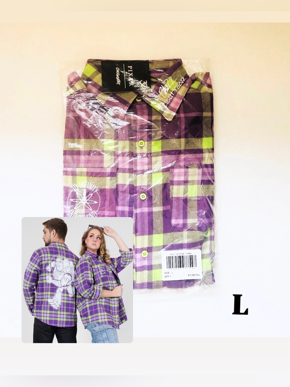Cakeworthy X Toy Story Buzz Lightyear Flannel Unisex Size L